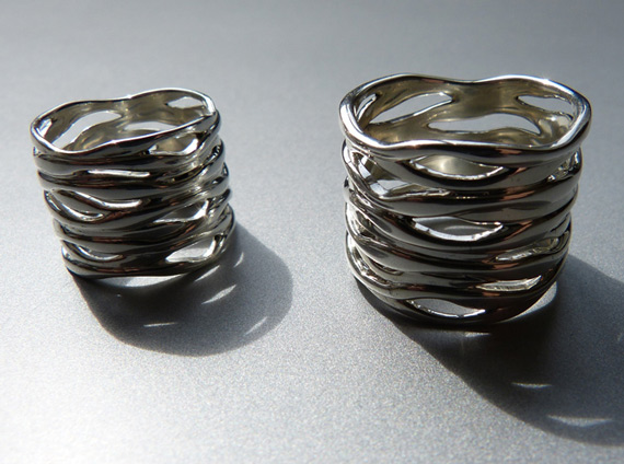 BASHIBA RAW WAVES - 3D Printed Premium Silver